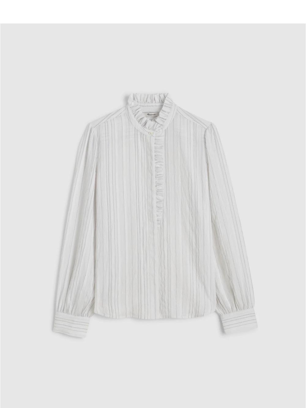 Madewell Cottagecore Airy Multi Stripe Ruffled Button-Front NW715 XxS
